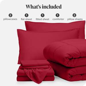 ชุดผ้าปูที่นอนขนห่านชุดผ้าปูเตียงสีแดง7ชิ้น - Product Image 6