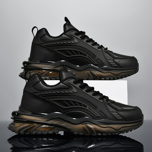 Chaussures de sport montantes décontractées pour hommes, style papa, avec semelle en caoutchouc TPU, imperméables, respirantes, en cuir microfibre, pour la marche - Product Image 4