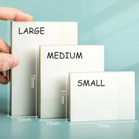 Bloc-notes autocollant carré simple personnalisé, imperméable, avec notes adhésives transparentes, taille personnalisable pour le bureau et l'école
