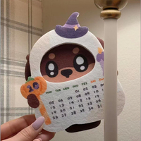 Cadeau du Nouvel An 2026, adorable chiot en feutrine à habiller, ornement de bureau 2 en 1, calendrier, aimant de réfrigérateur