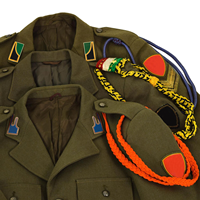 Veste tactique italienne originale robe d'uniforme de défilé marron numéro tactique en laine