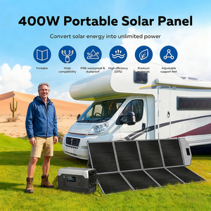 Panneau solaire pliable ALECTER 400W, 23% d'efficacité élevée, silicium monocristallin, activités de plein air, camping, randonnée, station d'alimentation pour camping-car - Product Image 3