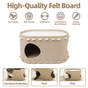 Maison pour chat pliable moderne et durable de haute qualité avec logo personnalisé en feutre imprimé - Product Image 2