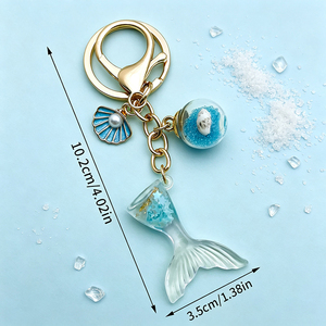 Wholesale 3D Embossed Metal Fish Key Chain Nickel Free Sea Creature Keyring <b>Custom</b> Engraved Logo Promotion Gift - Product Image 2