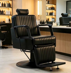 Fauteuil de Barbier Rétro pour Hommes, Exclusif Salon de Coiffure, Pliable, pour Teinture à Chaud, Coupe de Cheveux et Rasage - Product Image 5