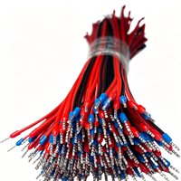 Kabel Jumper Merah Hitam Kustom dengan Terminal Berujung Crimp, Kabel Harness Pra-potong untuk Koneksi Internal Peralatan Industri