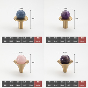 Bắc Âu Trắng Lỗ Duy Nhất Nhỏ Xử Lý Bán Buôn Đá Tự Nhiên Brass Kéo Vòng Đồ Nội Thất Tủ Rượu Ngăn Kéo Cửa Núm - Product Image 4