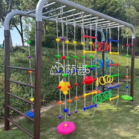 Moetry Kids Outdoor Monkey Bar Cadre de balançoire en métal Équipement d'escalade Aire de jeux pour enfants d'âge préscolaire