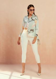 Femmes été décontracté haut court coupe ajustée courte longueur coton Polyester anti-boulochage tissé conception solide Logo imprimé motif mince - Product Image 5