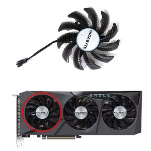 3 Ventiladores Nuevos de 4 Pines y 75 mm PLD08010S12HH para GPU RTX <span class=keywords><strong>3070</strong></span>, compatibles con la tarjeta gráfica Gigabyte GeForce RTX <span class=keywords><strong>3070</strong></span> <span class=keywords><strong>Ti</strong></span> <span class=keywords><strong>EAGLE</strong></span> OC 8G Falcon - Product Image 2
