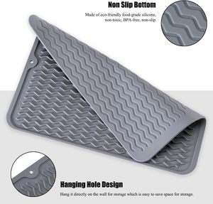BPA Free Easy Clean Silicone Drain <b>Drying</b> Dish Pad Wholesale Dish <b>Drying</b> <b>Mats</b> Durable Dish Drain <b>Mats</b> for <b>Kitchen</b> Counter - Product Image 5