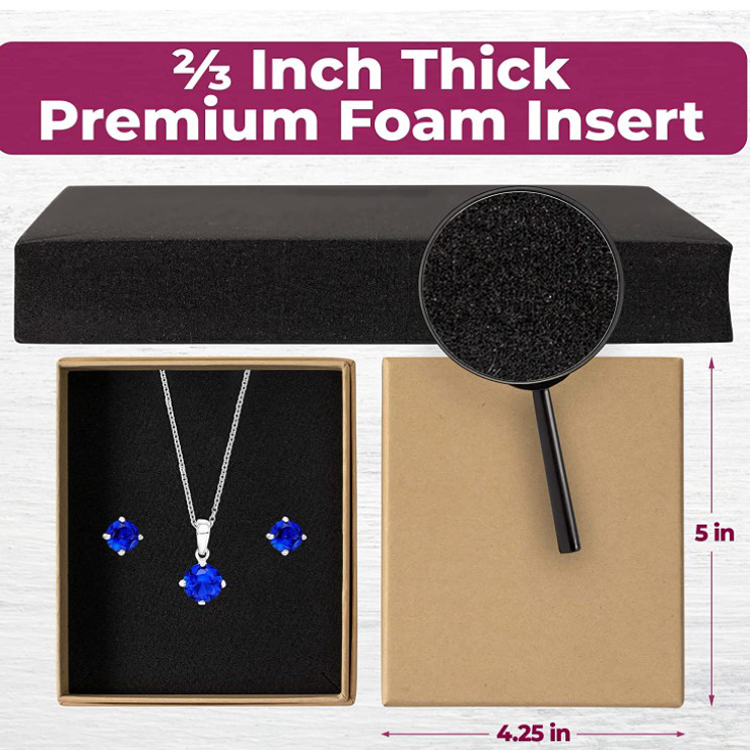 FSC Cardboard kraft pearl necklace jewelry box with logo