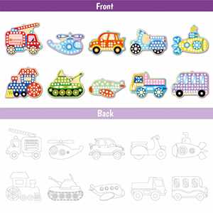 Kits d'autocollants mosaïques créatifs pour enfants, 10 thèmes de véhicules, idéal pour garçons et filles, activité artistique en feuille d'aluminium, cadeau parfait - Product Image 4