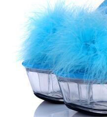 Sandales plateforme femme à semelle transparente, bout ouvert, fourrées, à talons hauts, mules et pantoufles pour femmes - Product Image 6