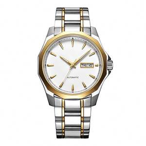 Montre de luxe en or automatique mécanique pour hommes, montre-bracelet de mode pour affaires avec date et saphir, étanche - Product Image 2