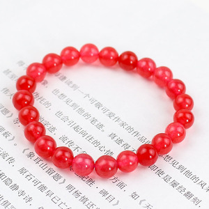 <b>Red</b> Quartzite Jade <b>Bracelet</b> 8mm Round Beads Everyday Wear Chinese Style Jewelry - Product Image 3