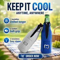 12oz Style classique néoprène étanche pliable bouteille sac isotherme panneau solaire ouvre-bière pour canettes de refroidissement Design de panier élégant