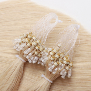 Prebonded sarışın bakire çift çizilmiş mikro halka insan saç boncuk atkı saç ekleme mikro döngü linkler saç uzatma satıcıları - Product Image 1