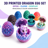 Ensemble d'œufs de dragon articulés en plastique imprimés en 3D, figurine de dragon, cadeau de collection, kit d'assemblage, décoration colorée