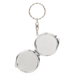 Custom DIY Blank Make-up <b>Mirror</b> Keychain Sublimation Print Pocket Personalized Dual Sided Stainless Steel <b>Foldable</b> Labeling - Product Image 2