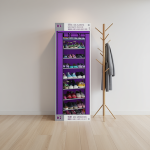Zapatero de 10 niveles DB, moderno, convertible, extensible, de PP, mueble para el hogar, organizador de almacenamiento morado para sala de estar - Product Image 2