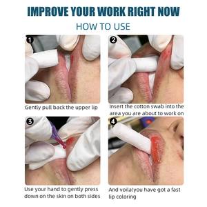 เครื่องมือสักลายริมฝีปากแบบใช้แล้วทิ้งแท่งผ้าพันสำหรับการแต่งหน้าถาวรทำมือสำหรับริมฝีปากคอตตอนริมฝีปาก - Product Image 6