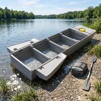Bateau Pliant en PE pour 2 à 4 Personnes, Flottant sur le Côté de la Voiture, Épaissi, Robuste, Renforcé, Écologique et Recyclable, Idéal pour la Patrouille Costière