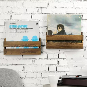Treo Tường Bằng Gỗ Vinyl Ghi Chủ Mộc Mạc Bị Cháy Gỗ LP Album Tạp Chí Lưu Trữ Kệ Trang Trí Nhựa Lưu Trữ Giá - Product Image 5