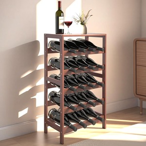 Freestanding Display <b>Rack</b> Wooden Countertop Holder Storage Shelf Sustainable Home Decor for <b>Wine</b> Bottles Storage Display - Product Image 6