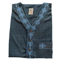 Thobe Homme Best-Seller Style Marocain Élégant avec Broderie de Qualité en Polyester pour la Saison Printanière