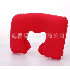 Nueva almohada inflable, almohada inflable flocada, almohada inflable en forma de U, almohada inflable de ocio al por mayor. - Product Image 2