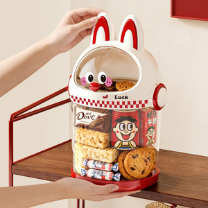 Cute Cartoon Desktop Snack Organizer Round Airtight Storage Jar For Kids Room - Product Image 1