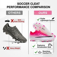 Chaussures de football pour hommes légères et respirantes en cuir synthétique, crampons de football, prix fournisseur