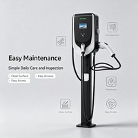 Nueva Estación de Carga Rápida para Vehículos Eléctricos Tesla de 7kW/14kW/22kW/44kW CA con RFID, Entrada de 220V, Montaje en Suelo para Uso Industrial