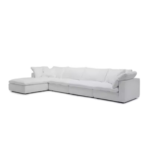 Canapé en tissu style crème, design nordique, pour salon, luxe, petit espace, ensemble de canapés amovibles et lavables, style mid-century - Product Image 5