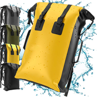 Sac à dos étanche 35L avec fermeture à enroulement et sangle de transport rembourrée pour sports nautiques et randonnée