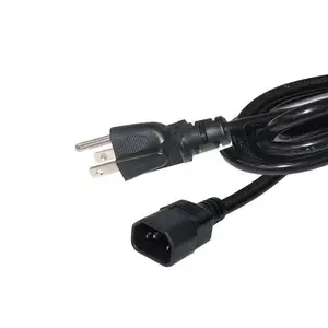 110V Américain Standard 3 Prong Ac 1m 7a 6ft Tv Adaptateur nema5 15P à IECC14 cordon d'alimentation plug