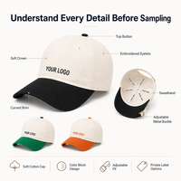 Casquette de baseball personnalisée à 6 panneaux en toile, vente en gros, avec logo brodé 3D, patch latéral, structurée, OEM, ajustable, en coton, avec lettres courantes