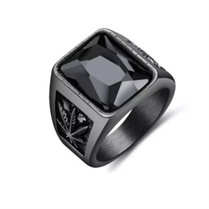 แหวนแฟชั่นสแตนเลสประดับพลอยทับทิมสีแดงชุบทอง - Product Image 3