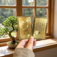 Tarjetas de Metal Personalizadas de Latón Grabado en Oro, Cobre y Latón, con Diseño de Buda