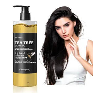 Private Label Wholesale 100% Natural Tea Tree Essential Oil Organic Shampoo Moisturizing Cleansing Care Scalp Hair Care Machine