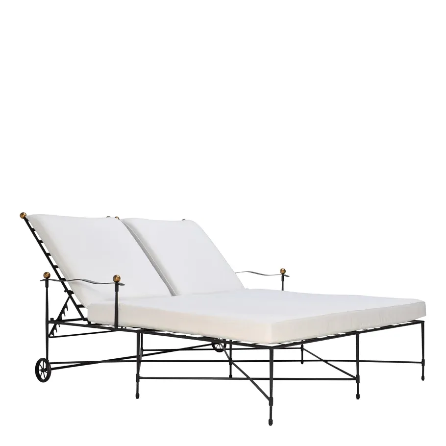 Wholesale elegant villa house aluminium garden daybed sun lounger furniture outdoor chaise lounge chair