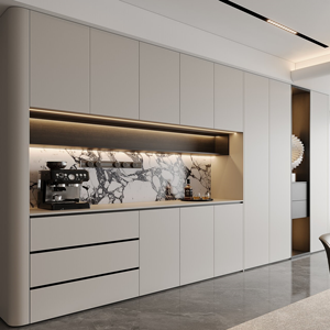 आधुनिक लक्जरी पैनल mdf लकड़ी साइडबोर्ड कैबिनेट घर रसोई लिविंग रूम होटल डाइनिंग रूम बार स्टोरेज फर्नीचर - Product Image 2