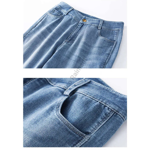 Nouvel arrivage de jeans respirants droits décontractés légers en denim taille moyenne pour femmes fourniture OEM service de conception personnalisée disponible - Product Image 6