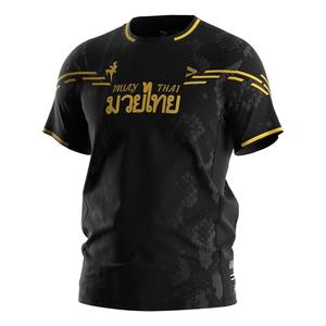 T-shirt de boxe thaïlandaise à séchage rapide, décontracté, sublimation, entraînement, logo Muay Thai, pour hommes - Product Image 1