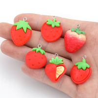 12 styles rouge fraise charme pour boucle d'oreille collier pendentifs bricolage artisanat fabrication de bijoux accessoires W349