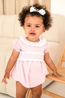 Grenouillère pour bébé en coton vichy personnalisé OEM Grenouillère à volants à manches courtes Vêtements pour enfants de Pâques Combinaison grenouillère pour tout-petits garçons et filles