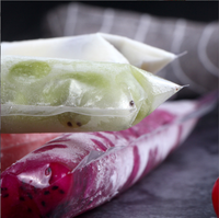 Sachet d'emballage personnalisé transparent thermoscellable avec fermeture éclair pour yaourt, aliments, glaces et bâtonnets de crème glacée