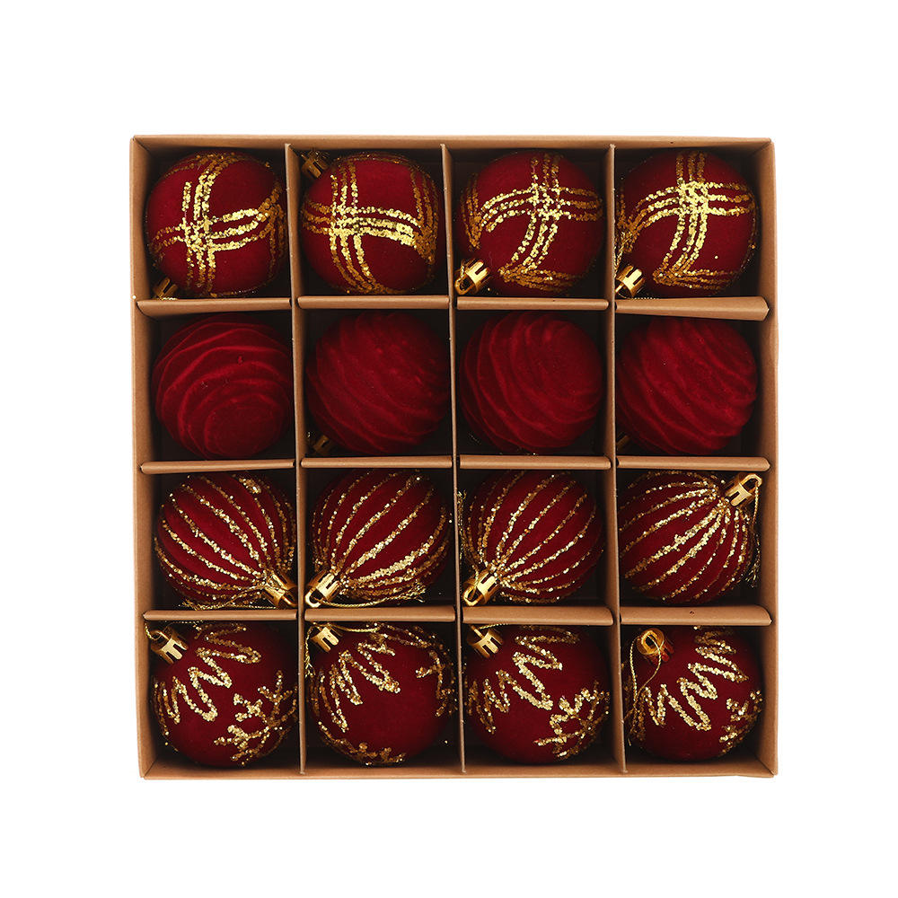 Boule de flocage rouge 16pcs