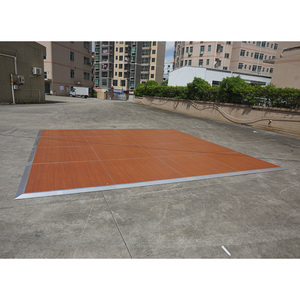 Suelo laminado de aluminio con borde de madera para fiestas de boda - Product Image 5